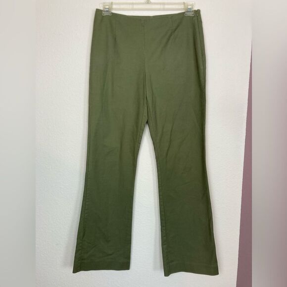 Boston Proper Olive High waist Smooth front Side Zip Pants NWOT - Picture 2 of 9